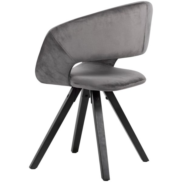 Dining Chair Velvet Dark Grey With Black Legs Modern 53458 Wohnling Esszimmerstuhl Samt Dunkelgrau Schwarze Beine Wl6 105 Wl6 105 4