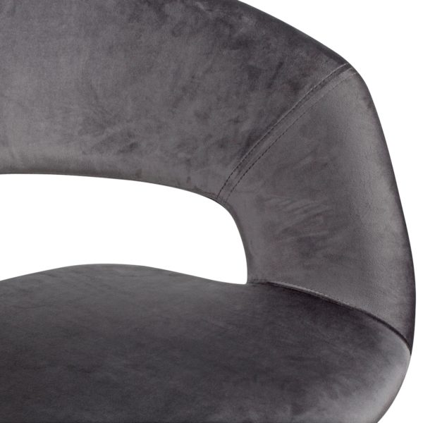 Dining Chair Velvet Dark Grey With Black Legs Modern 53458 Wohnling Esszimmerstuhl Samt Dunkelgrau Schwarze Beine Wl6 105 Wl6 105 6