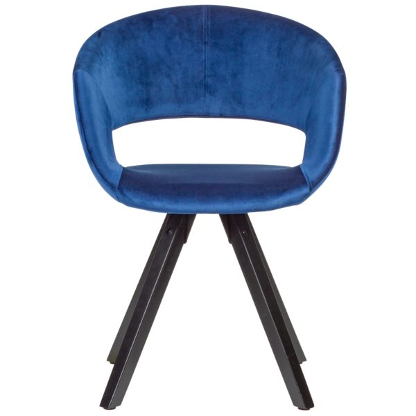 Dining Chair Velvet Dark Blue With Black Legs Modern 53459 Wohnling Esszimmerstuhl Samt Dunkelblau Schwarze Beine Wl6 106 Wl6 106 1