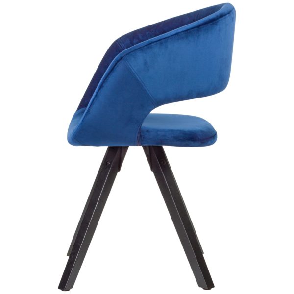 Dining Chair Velvet Dark Blue With Black Legs Modern 53459 Wohnling Esszimmerstuhl Samt Dunkelblau Schwarze Beine Wl6 106 Wl6 106 3