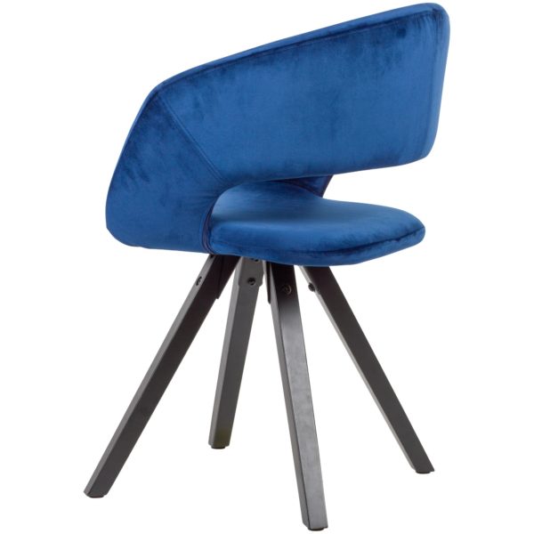 Dining Chair Velvet Dark Blue With Black Legs Modern 53459 Wohnling Esszimmerstuhl Samt Dunkelblau Schwarze Beine Wl6 106 Wl6 106 4