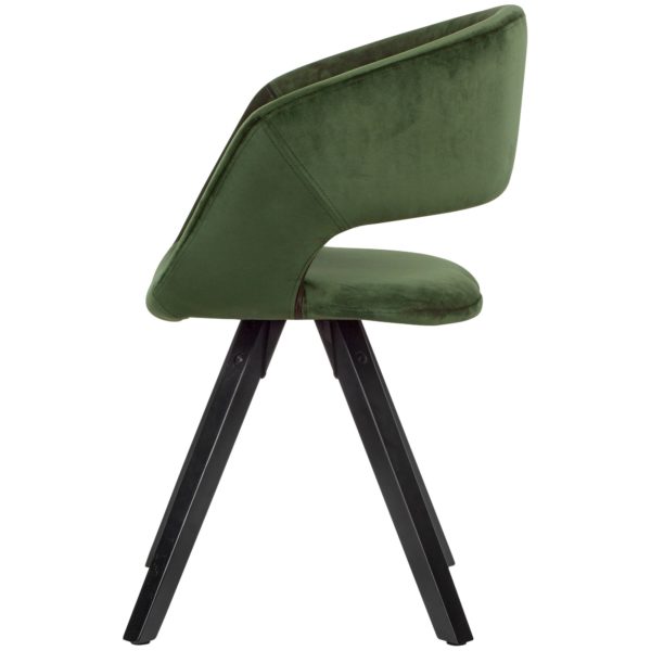 Dining Chair Velvet Green With Black Legs Modern 53460 Wohnling Esszimmerstuhl Samt Gruen Schwarze Beine Wl6 107 Wl6 107 3