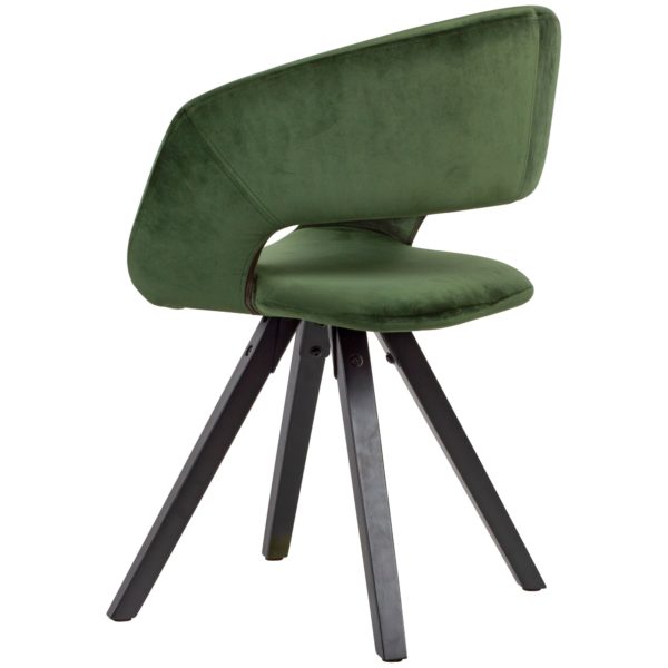 Dining Chair Velvet Green With Black Legs Modern 53460 Wohnling Esszimmerstuhl Samt Gruen Schwarze Beine Wl6 107 Wl6 107 4