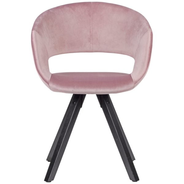 Dining Chair Velvet Pink With Black Legs Modern 53465 Wohnling Esszimmerstuhl Samt Rosa Schwarze Beine Wl6 108 Wl6 108 1