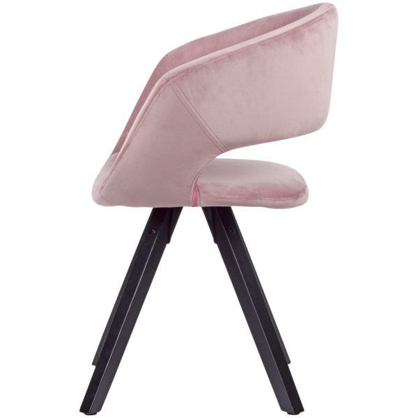 Dining Chair Velvet Pink With Black Legs Modern 53465 Wohnling Esszimmerstuhl Samt Rosa Schwarze Beine Wl6 108 Wl6 108 3