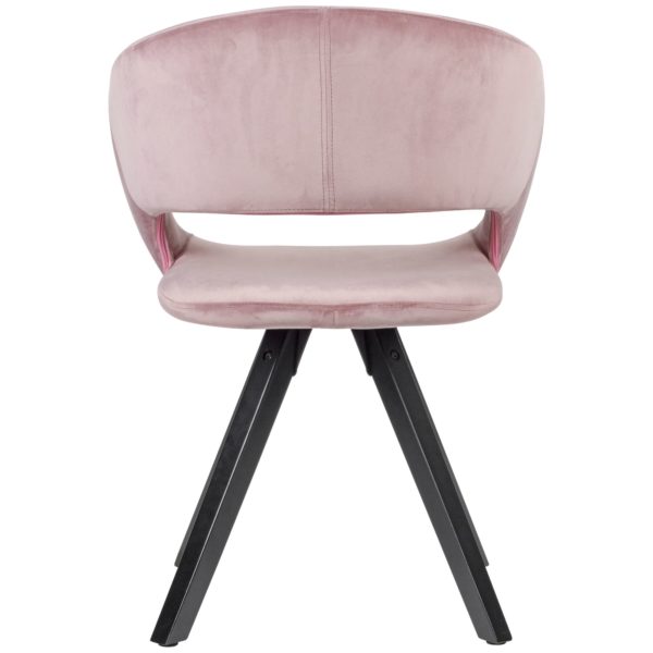 Dining Chair Velvet Pink With Black Legs Modern 53465 Wohnling Esszimmerstuhl Samt Rosa Schwarze Beine Wl6 108 Wl6 108 5