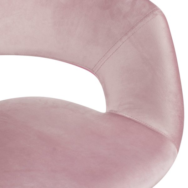 Dining Chair Velvet Pink With Black Legs Modern 53465 Wohnling Esszimmerstuhl Samt Rosa Schwarze Beine Wl6 108 Wl6 108 6