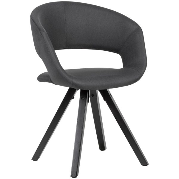 Dining Chair Black Fabric With Black Legs Retro Chair 53468 Wohnling Esszimmerstuhl Schwarz Stoff Mit Schwarzen Beinen Wl6 111 Wl6 111