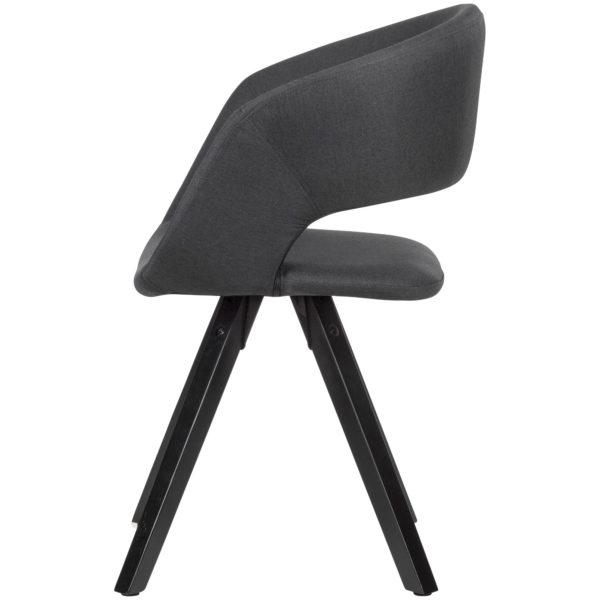 Dining Chair Black Fabric With Black Legs Retro Chair 53468 Wohnling Esszimmerstuhl Schwarz Stoff Mit Schwarzen Beinen Wl6 111 Wl6 111 3