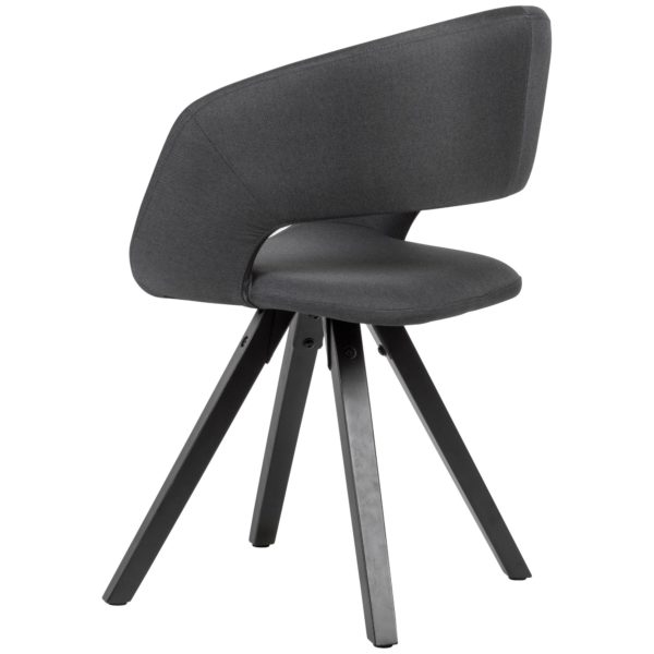 Dining Chair Black Fabric With Black Legs Retro Chair 53468 Wohnling Esszimmerstuhl Schwarz Stoff Mit Schwarzen Beinen Wl6 111 Wl6 111 4
