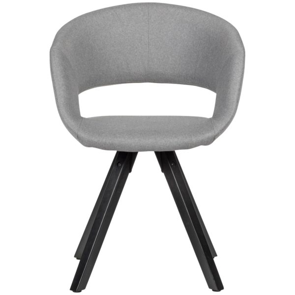 Dining Chair Light Grey Fabric With Black Legs Retro Chair 53469 Wohnling Esszimmerstuhl Hellgrau Stoff Schwarze Beine Wl6 112 Wl6 112 1