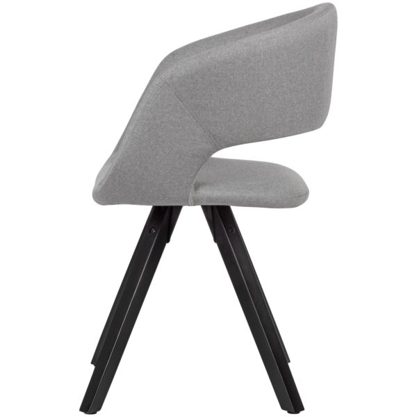 Dining Chair Light Grey Fabric With Black Legs Retro Chair 53469 Wohnling Esszimmerstuhl Hellgrau Stoff Schwarze Beine Wl6 112 Wl6 112 3