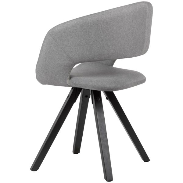 Dining Chair Light Grey Fabric With Black Legs Retro Chair 53469 Wohnling Esszimmerstuhl Hellgrau Stoff Schwarze Beine Wl6 112 Wl6 112 4