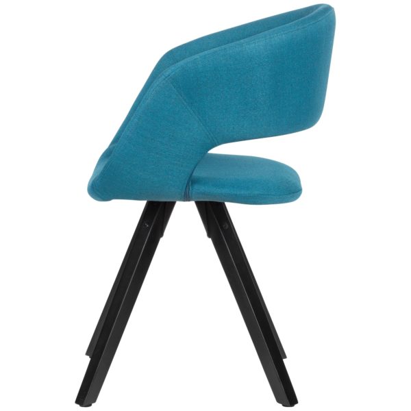 Dining Chair Petrol Fabric With Black Legs Retro Chair 53470 Wohnling Esszimmerstuhl Petrol Stoff Schwarze Beine Wl6 113 Wl6 113 3