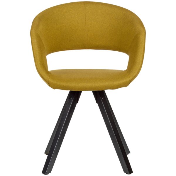 Dining Chair Curry Fabric With Black Legs Retro Chair 53471 Wohnling Esszimmerstuhl Curry Stoff Schwarze Beine Wl6 114 Wl6 114 1