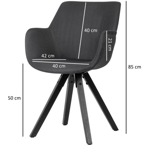 Dining Chair Set Of 2 Black With Armrests With Black Legs 53484 Wohnling Gemuetliches Esszimmerstuhl 2Er Set Schwarze Beine Wl6 115 Wl6 115 2