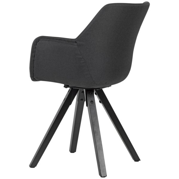 Dining Chair Set Of 2 Black With Armrests With Black Legs 53484 Wohnling Gemuetliches Esszimmerstuhl 2Er Set Schwarze Beine Wl6 115 Wl6 115 4