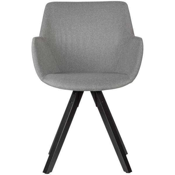 Dining Chair Set Of 2 Light Grey With Armrests With Black Legs 53485 Wohnling Gemuetliches Esszimmerstuhl 2Er Set Schwarze Beine Wl6 116 Wl6 116 1