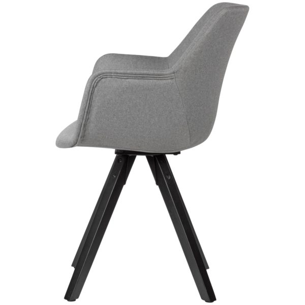 Dining Chair Set Of 2 Light Grey With Armrests With Black Legs 53485 Wohnling Gemuetliches Esszimmerstuhl 2Er Set Schwarze Beine Wl6 116 Wl6 116 3
