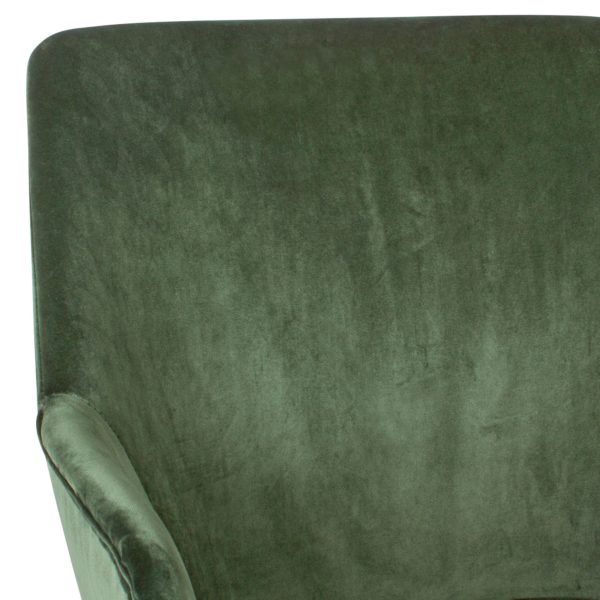 Set Of 2 Velvet Dining Chairs Green With Armrests 53488 Wohnling 2Er Set Esszimmerstuhl Gruen Samt Schwarze Beine Wl6 119 Wl6 119 5