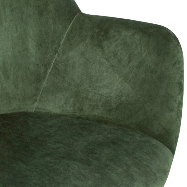 Set Of 2 Velvet Dining Chairs Green With Armrests 53488 Wohnling 2Er Set Esszimmerstuhl Gruen Samt Schwarze Beine Wl6 119 Wl6 119 6