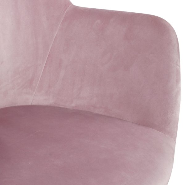 Set Of 2 Dining Room Chairs Velvet Pink With Armrests 53489 Wohnling 2Er Set Esszimmerstuhl Rosa Samt Schwarze Beine Wl6 120 Wl6 120 6
