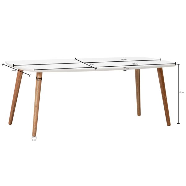 Design Coffee Table Scanio 110 X 42 X 58 Cm Living Room Table Matt White 55432 Design Retro Couchtisch 110X50X42 Cm Weiss Wohnzimmertisch Skandinavisch Tisch Wl6 133 Wl6 133 1