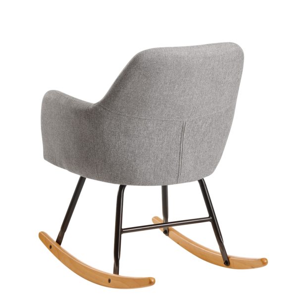Rocking Chair Light Gray 71X76X70Cm Design Relaxation Armchair Malmo Fabric / Wood 56693 Wohnling Schaukelstuhl Malmo Hellgrau Design Relaxsessel Stoff Holz Schwingsessel Mit Gestell Polster Relaxstuhl Schaukelsessel Moderner Schwingstuhl Sessel Kleiner Relax Mo 5