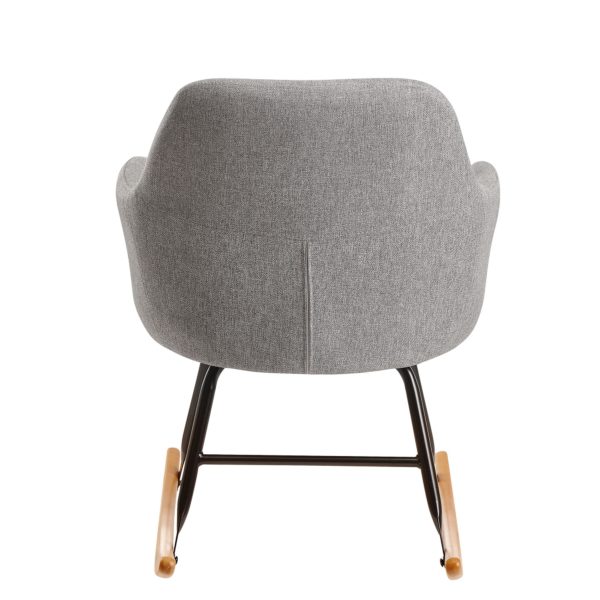Rocking Chair Light Gray 71X76X70Cm Design Relaxation Armchair Malmo Fabric / Wood 56693 Wohnling Schaukelstuhl Malmo Hellgrau Design Relaxsessel Stoff Holz Schwingsessel Mit Gestell Polster Relaxstuhl Schaukelsessel Moderner Schwingstuhl Sessel Kleiner Relax Mo 6