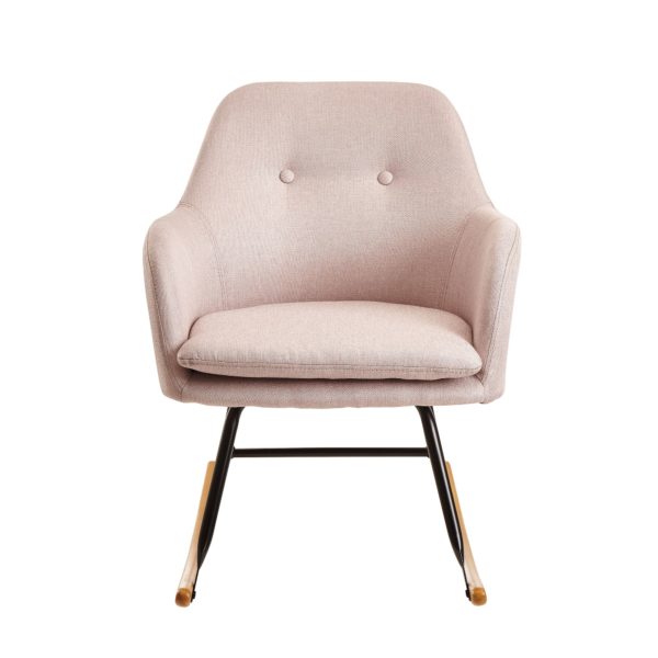 Rocking Chair Pink 71X76X70Cm Design Relaxation Armchair Malmo Fabric / Wood 56694 Wohnling Schaukelstuhl Malmo Rosa Design Relaxsessel Stoff Holz Schwingsessel Mit Gestell Polster Relaxstuhl Schaukelsessel Moderner Schwingstuhl Sessel Kleiner Relax Modern 2