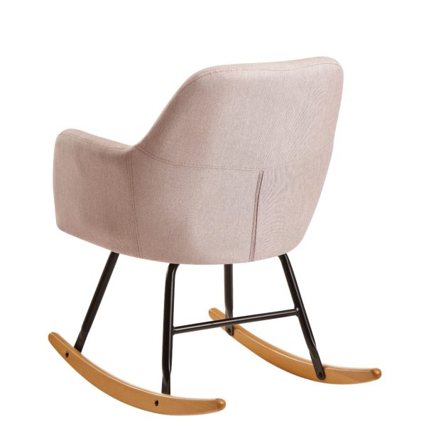Rocking Chair Pink 71X76X70Cm Design Relaxation Armchair Malmo Fabric / Wood 56694 Wohnling Schaukelstuhl Malmo Rosa Design Relaxsessel Stoff Holz Schwingsessel Mit Gestell Polster Relaxstuhl Schaukelsessel Moderner Schwingstuhl Sessel Kleiner Relax Modern 4