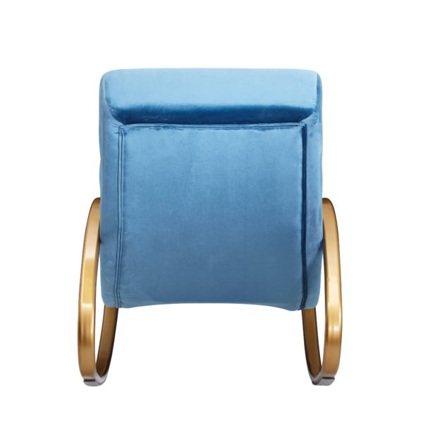Lounger Velvet Blue / Gold 150 Kg Resilient Relax Chair 61X81X111 Cm 57108 Wohnling Relaxliege Samt Blau Golden 150 Kg Belastbar Design Relaxsessel Innenbereich Schaukelstuhl Lounge Liege Schwingstuhl Modern Sessel Wohnzimmer Relaxsessel Wohnzim 8