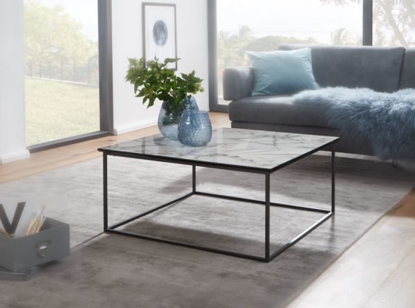 Coffee Table Square 80X38X80 Cm With Marble Look White 57296 Wohnling Couchtisch Marmoroptik 80X80X36 5 Cm Wl6 233 Wl6 233 1