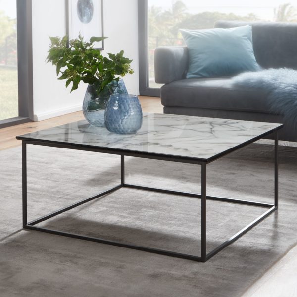 Coffee Table Square 80X38X80 Cm With Marble Look White 57296 Wohnling Couchtisch Marmoroptik 80X80X36 5 Cm Wl6 233 Wl6 233 3