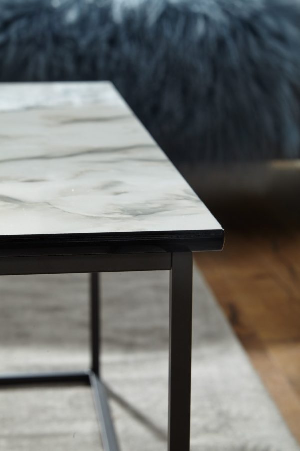 Coffee Table Square 80X38X80 Cm With Marble Look White 57296 Wohnling Couchtisch Marmoroptik 80X80X36 5 Cm Wl6 233 Wl6 233 5
