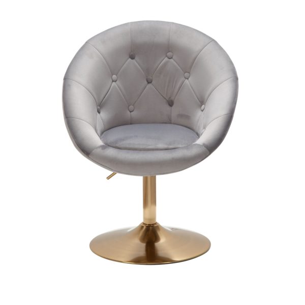 Chair Velvet Gray / Gold Design Swivel Chair 57485 Wohnling Loungesessel Samt Grau Wl6 299 Wl6 299 10