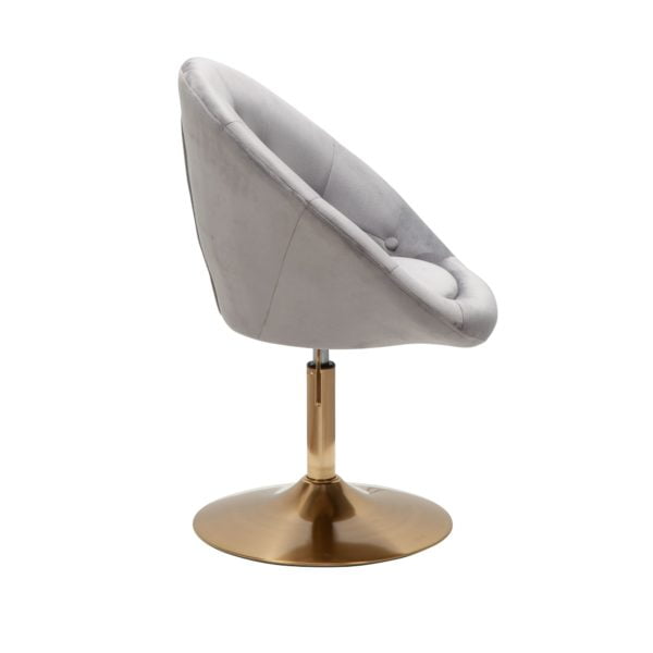 Chair Velvet Gray / Gold Design Swivel Chair 57485 Wohnling Loungesessel Samt Grau Wl6 299 Wl6 299 5