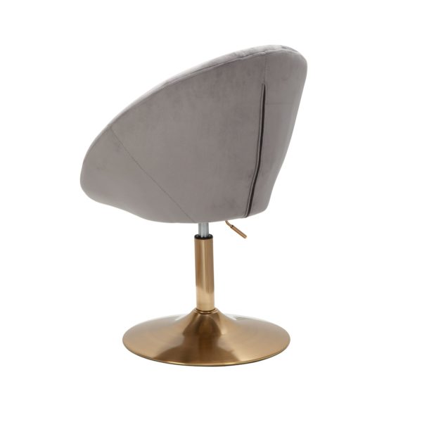 Chair Velvet Gray / Gold Design Swivel Chair 57485 Wohnling Loungesessel Samt Grau Wl6 299 Wl6 299 8