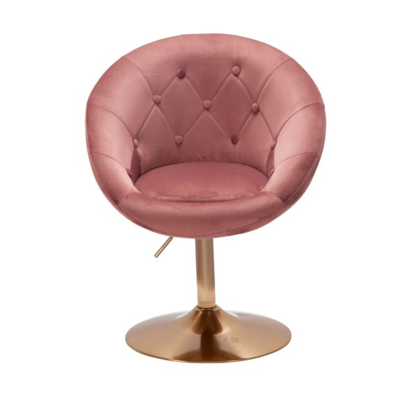 Chair Velvet Pink / Gold Design Swivel Chair 57487 Wohnling Loungesessel Samt Rosa Wl6 300 Wl6 300 14