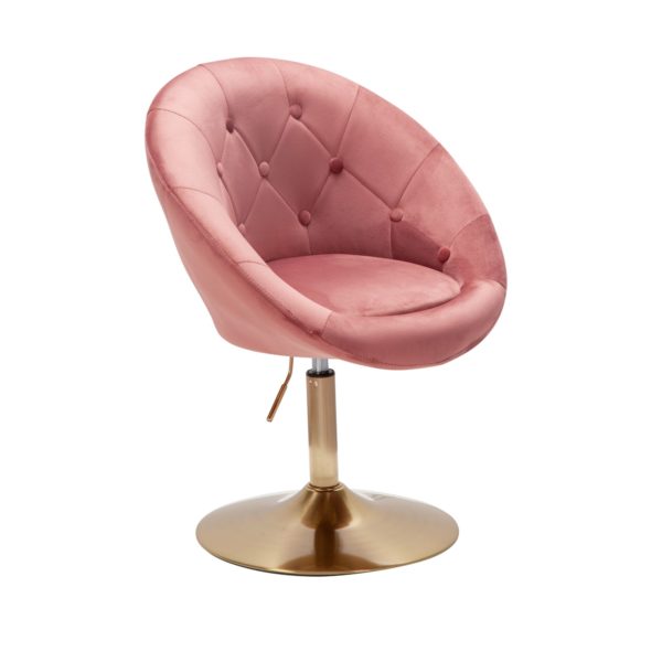 Chair Velvet Pink / Gold Design Swivel Chair 57487 Wohnling Loungesessel Samt Rosa Wl6 300 Wl6 300 15