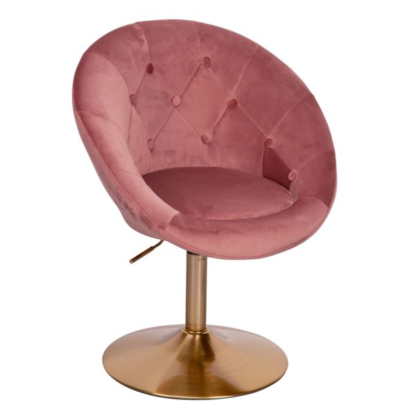 Chair Velvet Pink / Gold Design Swivel Chair 57487 Wohnling Loungesessel Samt Rosa Wl6 300 Wl6 300 23