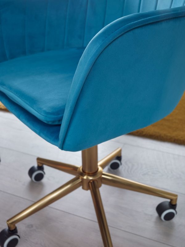 Swivel Chair Desk Velvet Blue 57500 Amstyle Schreibtischstuhl Samt Blau Design Drehstuhl Mit Lehne Arbeitsstuhl Mit 120 Kg Maximalbelastung Schalenstuhl Mit Rollen Stuhl Drehbar Spm1 432 Spm1 432 3