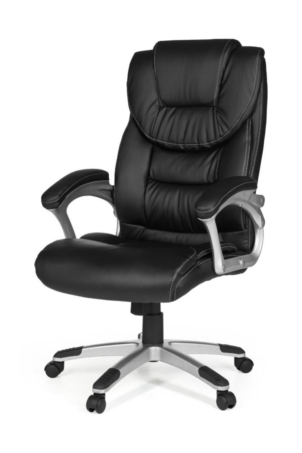 Office Ergonomic Chair Madrid Synthetic Leather Black With Headrest 6818 002 1
