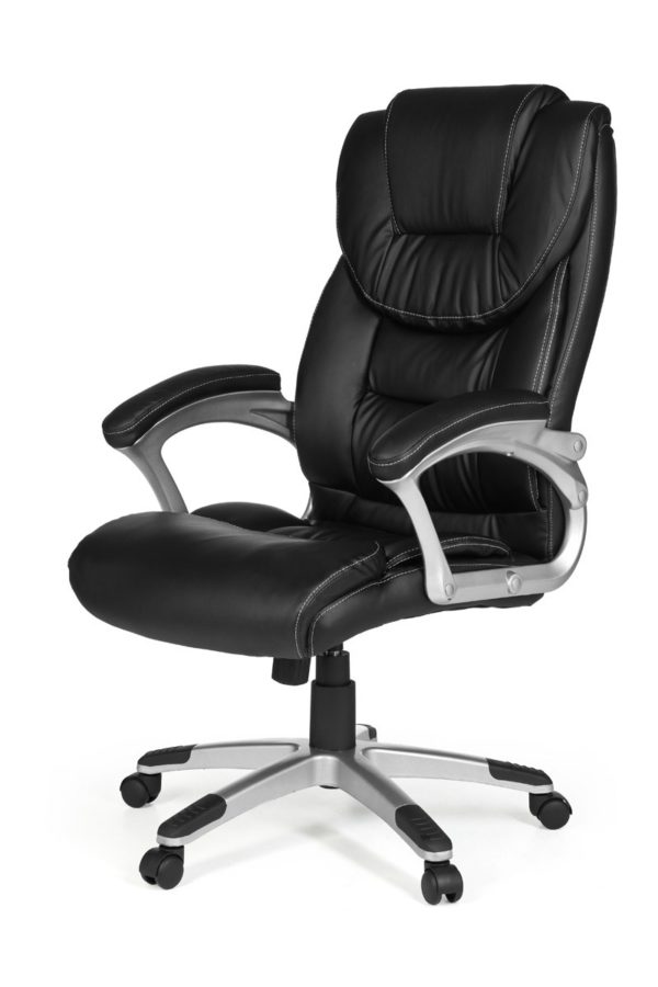 Office Ergonomic Chair Madrid Synthetic Leather Black With Headrest 6818 004