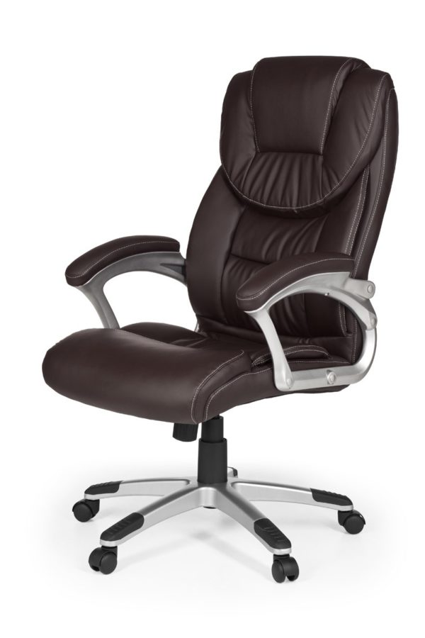 Office Chair Madrid Artificial Leather Brown Ergonomic With Headrest 6819 004
