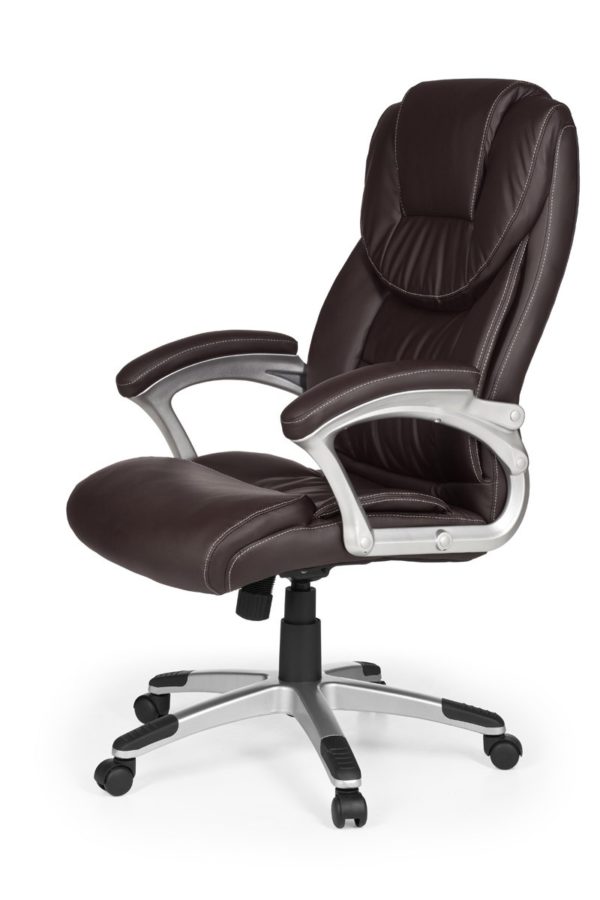 Office Chair Madrid Artificial Leather Brown Ergonomic With Headrest 6819 005