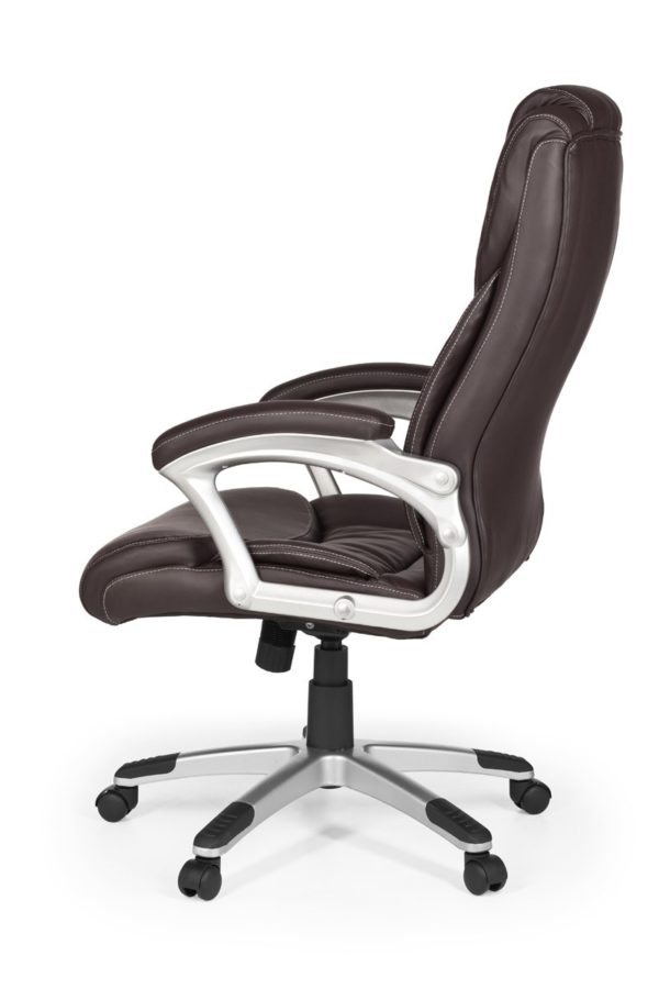 Office Chair Madrid Artificial Leather Brown Ergonomic With Headrest 6819 007 1
