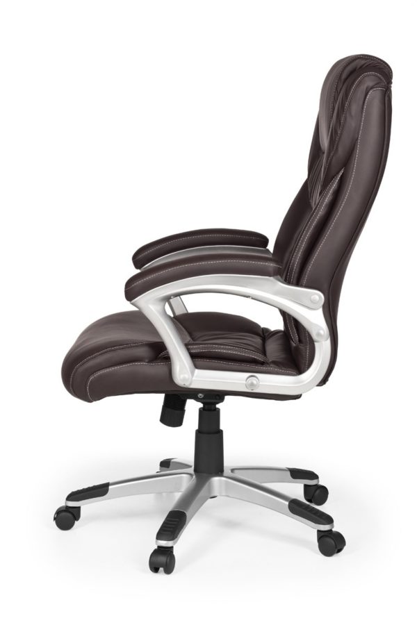 Office Chair Madrid Artificial Leather Brown Ergonomic With Headrest 6819 007