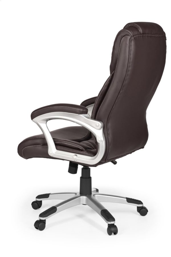 Office Chair Madrid Artificial Leather Brown Ergonomic With Headrest 6819 009