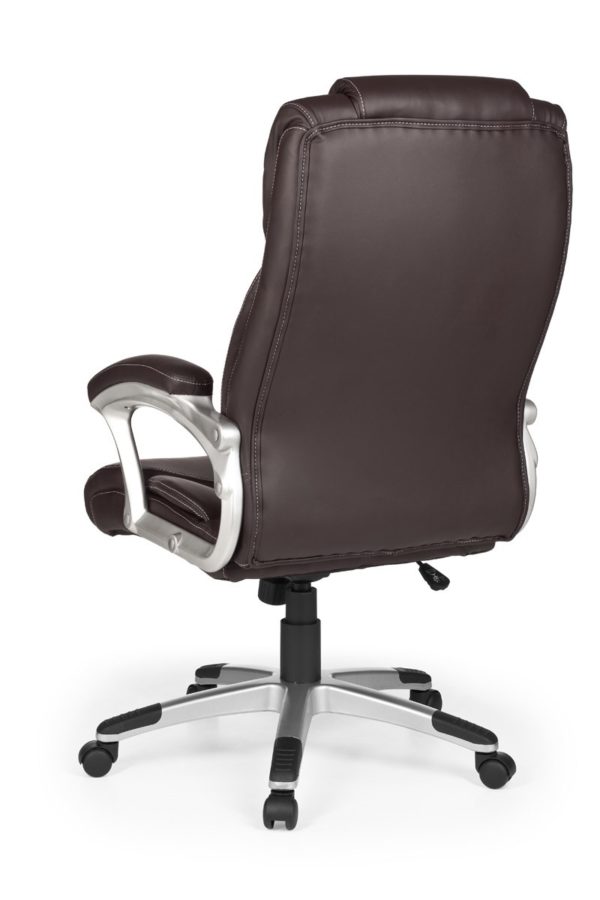 Office Chair Madrid Artificial Leather Brown Ergonomic With Headrest 6819 011